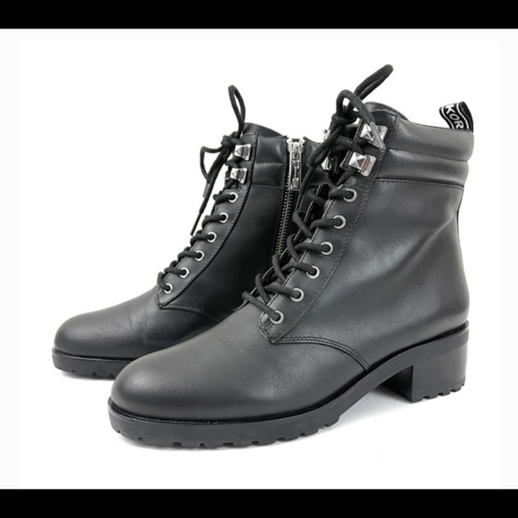Michael Kors Halsey Lace Up Combat Moto Boot - Picture 1 of 4